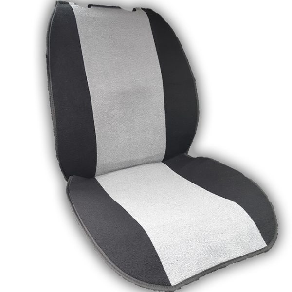 Supernova Καλύμματα Μπροστινών Θέσεων Πετσετέ Μαύρο/Γκρι 2τμχ.