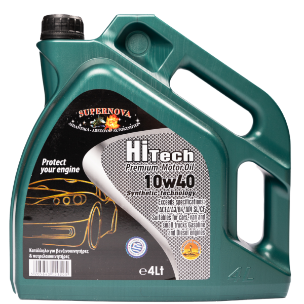 Λάδι αυτοκινήτου Supernova 10W-40 Hi Tech 4 λίτρων