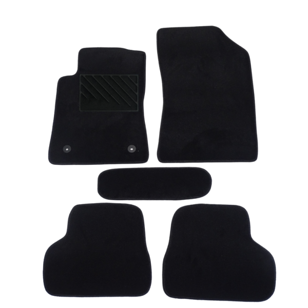 Πατάκια από μοκέτα Μεσαίας Ποιότητας μαύρα για Citroen C3 μοντ. 2016-Σήμερα  με στρογγυλά κουμπώματα 5τμχ