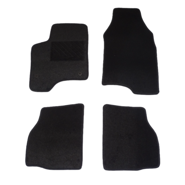 Πατάκια από μοκέτα Ποιότητας Πολυτελείας μαύρα συμβατά με Fiat Panda Υβριδικό  4τμχ