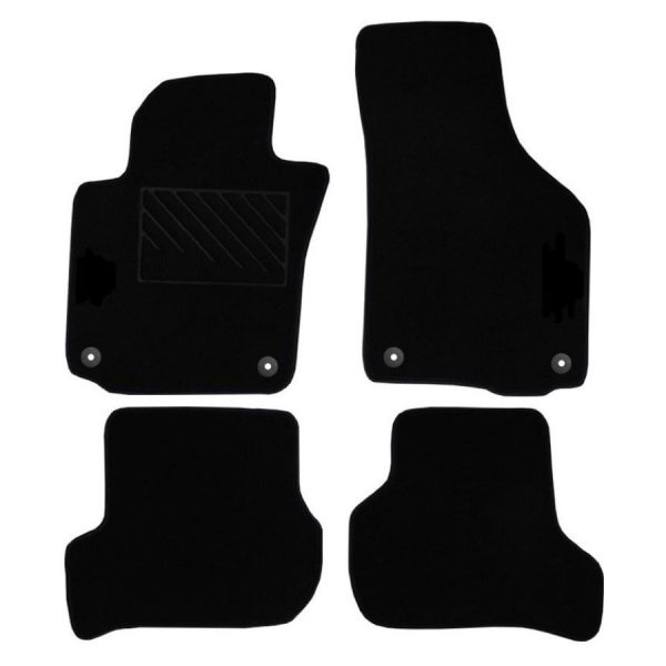 Πατάκια από μοκέτα Ποιότητας Πολυτελείας μαύρα συμβατά με VW Golf 6 μοντ. 2008-2012 4τμχ