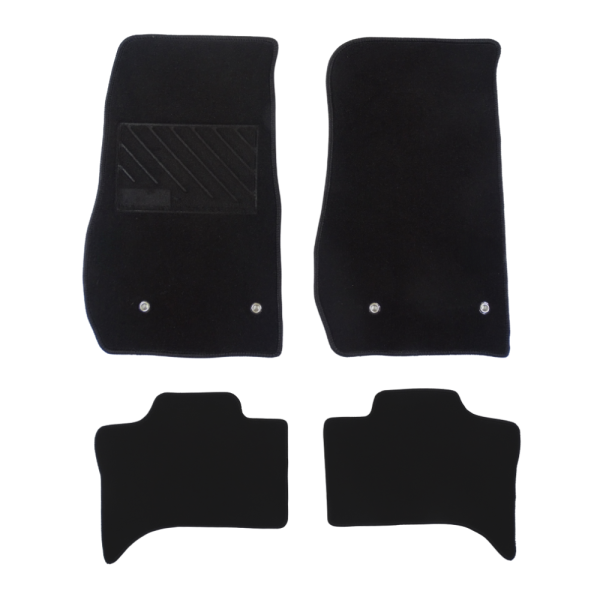 Πατάκια από μοκέτα Μεσαίας Ποιότητας μαύρα συμβατά με Jeep Wrangler (JL)  μοντ. 2018-Σήμερα  5τμχ