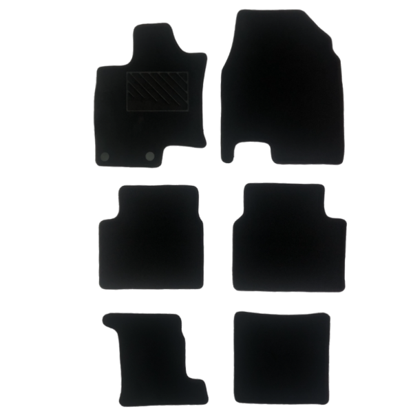 Πατάκια από μοκέτα Μεσαίας Ποιότητας μαύρα συμβατά με Nissan Qashqai 7θεσιο (3 σειρές) μοντ. 2008-2013 6τμχ