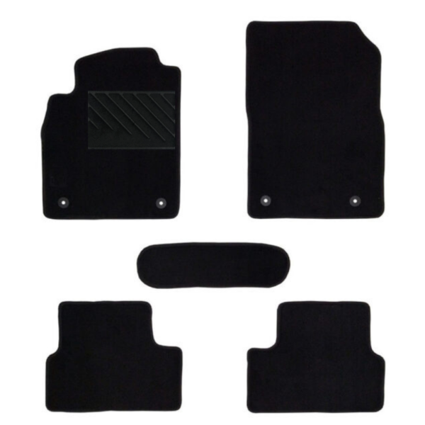 Πατάκια από μοκέτα Ποιότητας Πολυτελείας μαύρα για Opel Astra J μοντ. 2009-2015  με στρογγυλά κουμπώματα 5τμχ