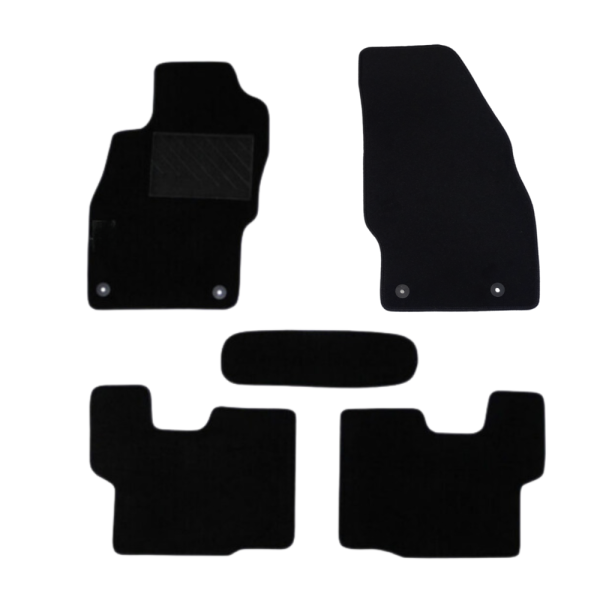 Πατάκια από μοκέτα Οικονομικής Ποιότητας μαύρα για Opel Corsa D/ Corsa E  μοντ. 2006-2019 με στρογγυλά κουμπώματα 5τμχ