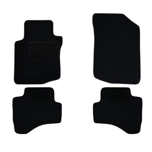 Πατάκια από μοκέτα Μεσαίας Ποιότητας μαύρα συμβατά με Peugeot 107 μοντ. 2005-2014  4τμχ