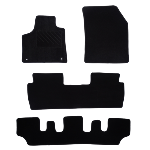 Πατάκια από μοκέτα Ποιότητας Πολυτελείας μαύρα συμβατά με Peugeot 5008 (3 σειρές)  μοντ. 2017- 2024  4τμχ