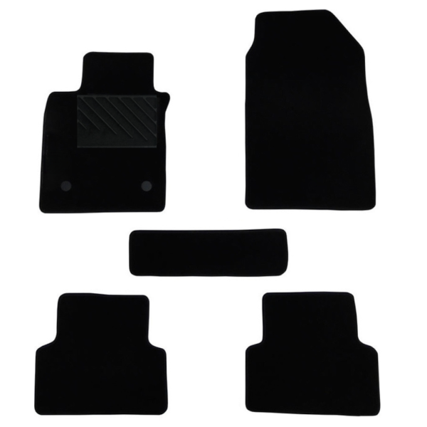 Πατάκια από μοκέτα Οικονομικής Ποιότητας μαύρα για Renault Clio IV μοντ. 2012-2019 με στρογγυλά κουμπώματα 5τμχ