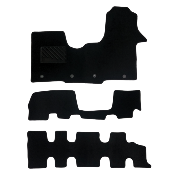 Πατάκια από μοκέτα Ποιότητας Πολυτελείας μαύρα συμβατά με Renault Trafic (3 σειρές) μοντ. 2014-Σήμερα  3τμχ
