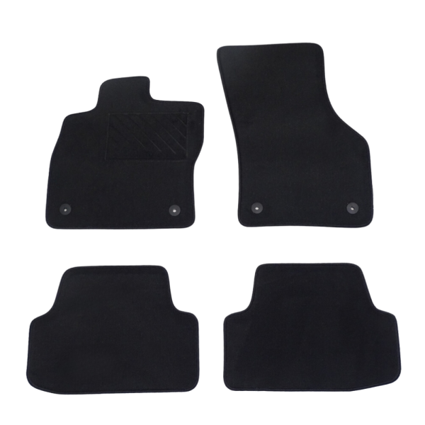 Πατάκια από μοκέτα Ποιότητας Πολυτελείας μαύρα συμβατά με Seat Leon μοντ. 2012-2020  4τμχ