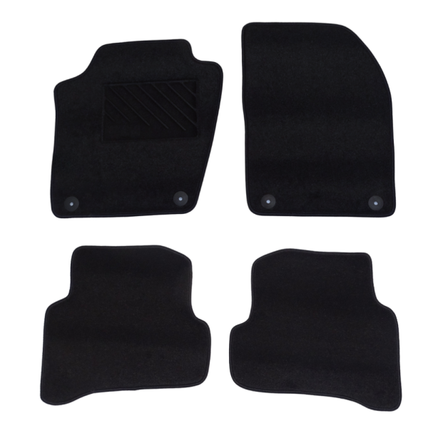 Πατάκια από μοκέτα Οικονομικής Ποιότητας μαύρα συμβατά με Skoda Fabia μοντ. 2014-2022  4τμχ