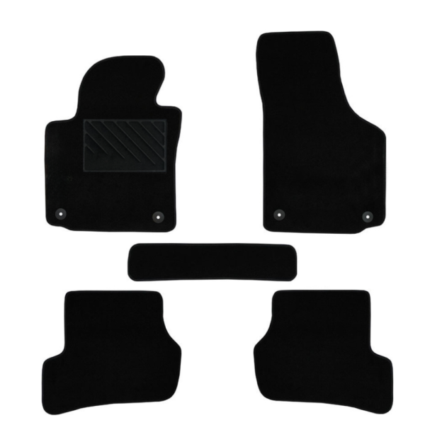 Πατάκια από μοκέτα Οικονομικής Ποιότητας μαύρα για Skoda Octavia με στρογγυλά κουμπώματα μοντ. 2004-2012  5τμχ