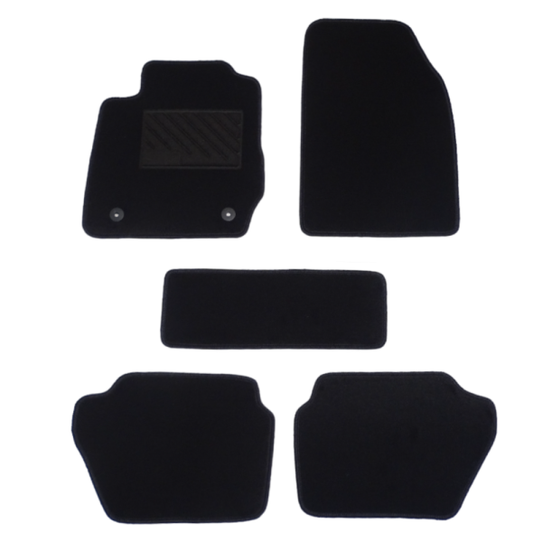 Πατάκια από μοκέτα Ποιότητας Πολυτελείας μαύρα συμβατά με Ford Fiesta 6th gen μοντ. 2008-2017 5τμχ