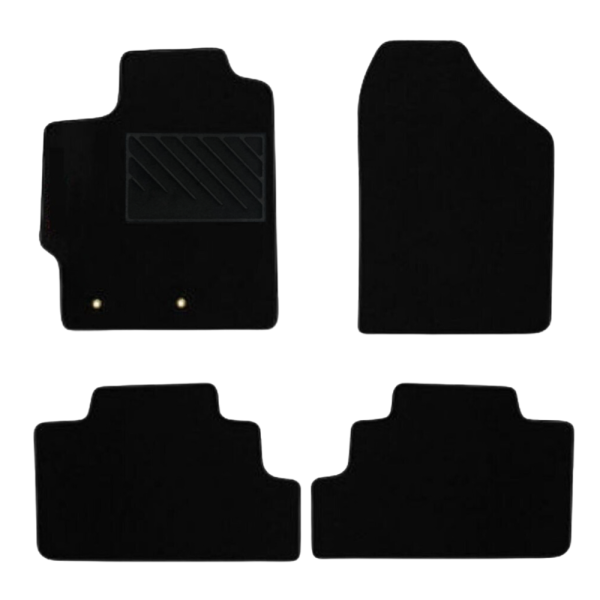 Πατάκια από μοκέτα Οικονομικής Ποιότητας μαύρα για Toyota Yaris 2nd Genμοντ. 2005-2011 με στρογγυλά κουμπώματα 4τμχ