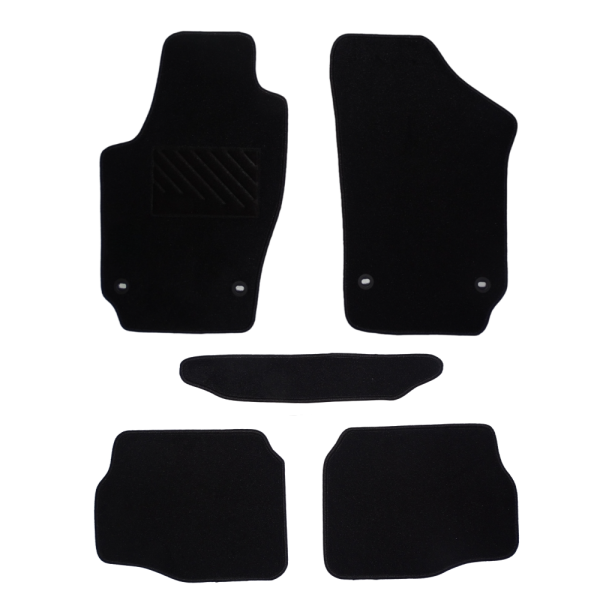 Πατάκια από μοκέτα Οικονομικής Ποιότητας μαύρα συμβατά με VW Polo 4th generation μοντ. 2002-2009  5τμχ